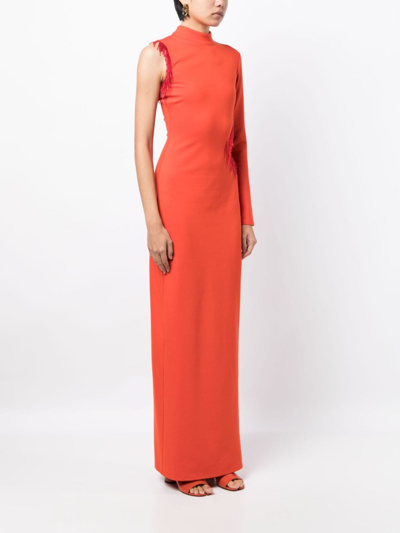 Shop Staud Kirsten Cut-out Maxi Dress In Red