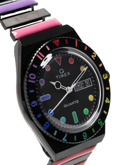Shop Timex Q Rainbow 36mm Watch In Black