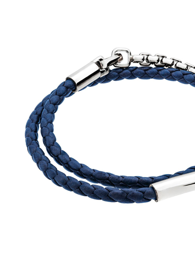 Shop Tane México 1942 Comet Braided Leather Bracelet In Blue