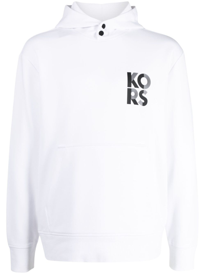 Michael Kors Transistor Logo-print Hoodie In White