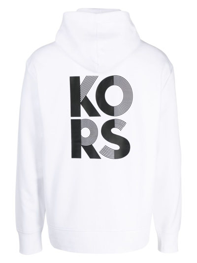 Michael Kors Transistor Logo-print Hoodie In White