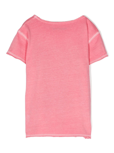 Shop Zadig & Voltaire Graphic-print Cotton T-shirt In Pink