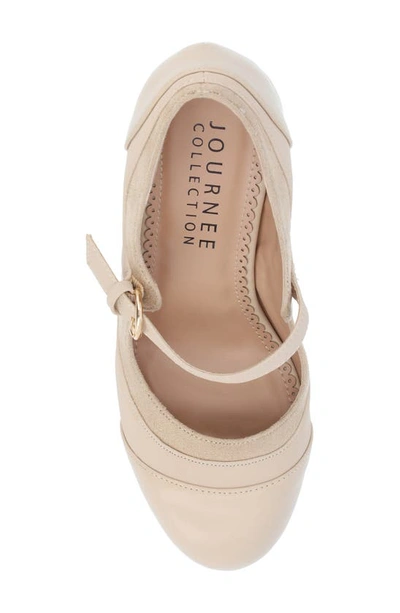 Journee Collection Womens Siri Medium And Wide Width Round Toe Block Heel Mary Jane Pumps In Bone