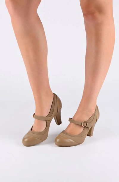 Shop Journee Collection Journee Siri Mary Jane Pump In Tan