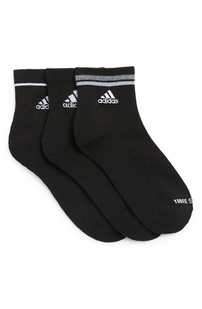 Adidas Originals 3-pack Cushioned Sport Crew Socks In Black