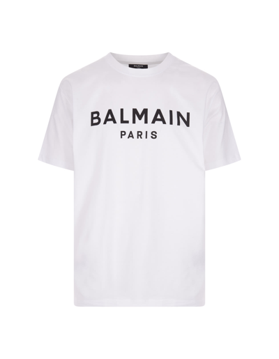 Shop Balmain White T-shirt With Logo In Bianco