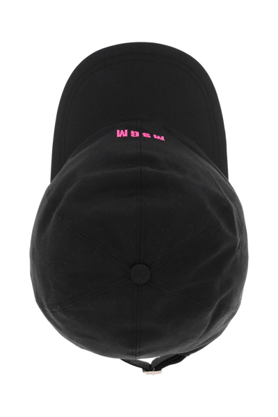 Shop Msgm Fluo Logo Baseball Cap In Black (black)