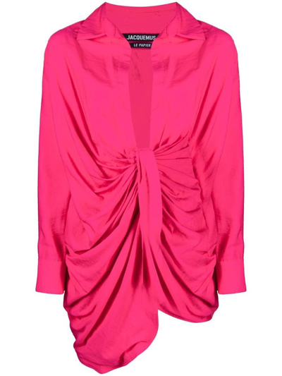 Shop Jacquemus La Robe Bahia Mini Dress In Pink