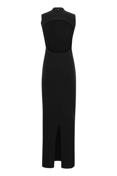 Shop Sportmax Calcio - Long Dress With Back Neckline In Black