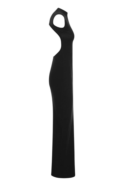 Shop Sportmax Calcio - Long Dress With Back Neckline In Black