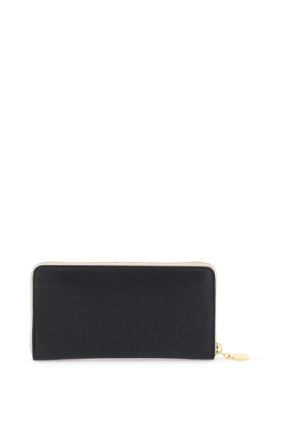 Shop Stella Mccartney Faux Leather Zip-around Wallet In Black