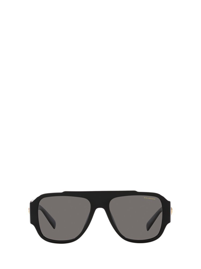 Shop Versace Eyewear Pilot Frame Sunglasses In Black