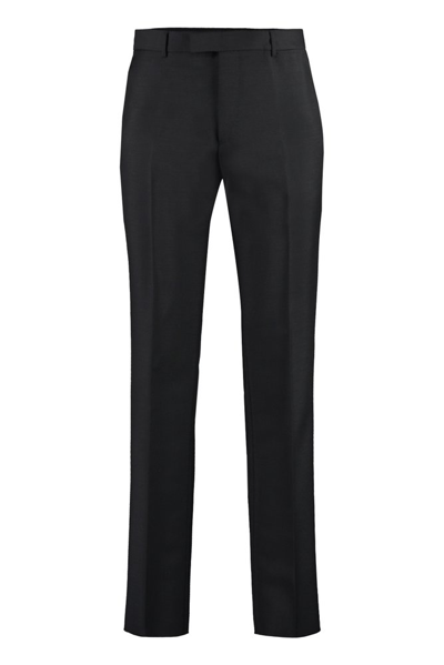 Shop Gucci Straight Leg Tailored Trousers In Black