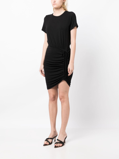 Veronica Beard Hannock Ruched Jersey Minidress In Schwarz