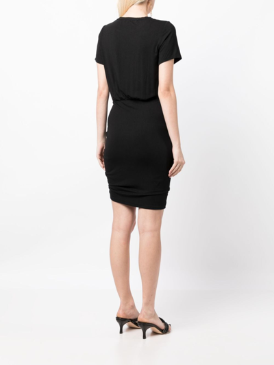Veronica Beard Hannock Ruched Jersey Minidress In Schwarz