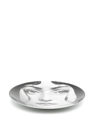 Shop Fornasetti Graphic-print Plate In Schwarz