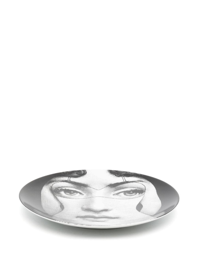 Fornasetti Graphic-print Plate In Schwarz