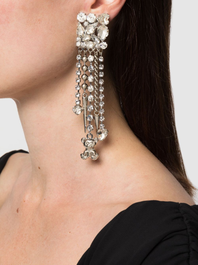 Shop Alessandra Rich Crystal-embellished Chandelier Earrings In Silber