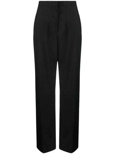 Shop Fabiana Filippi Wide-leg Virgin-wool Trousers In Black