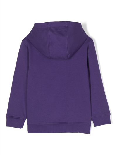 Shop Givenchy Logo-appliqué Fleece Hoodie In Purple
