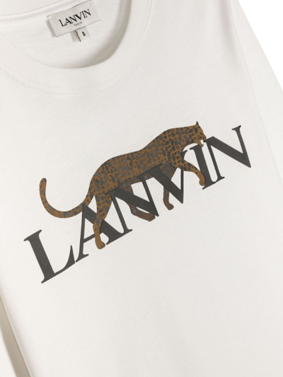 Shop Lanvin Enfant Logo-print Cotton Sweatshirt In White
