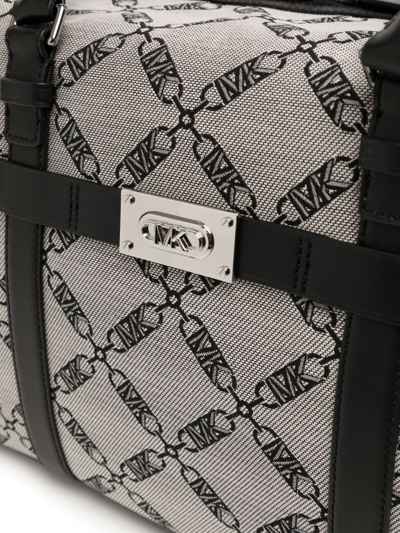 Shop Michael Kors Henry Empire Logo-print Duffel Bag In Nude