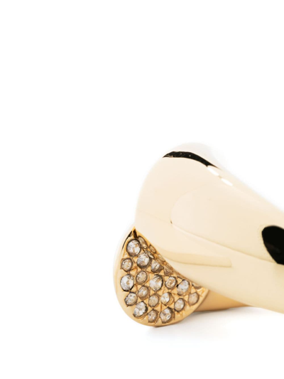 Shop Lanvin Sequence Rhinestone-embellished Ring In Gold