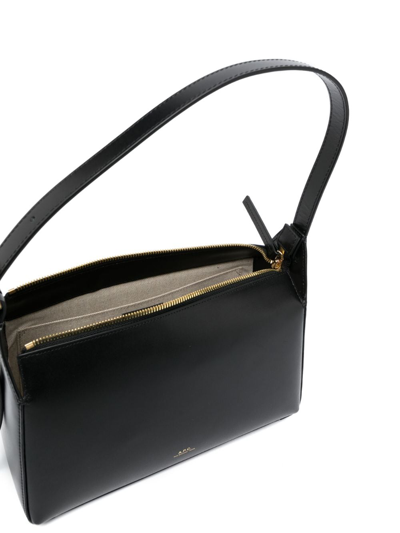 Shop Apc Virginie Leather Shoulder Bag In Schwarz