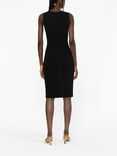 Versace Medusa-strap Corset-style Dress In Black