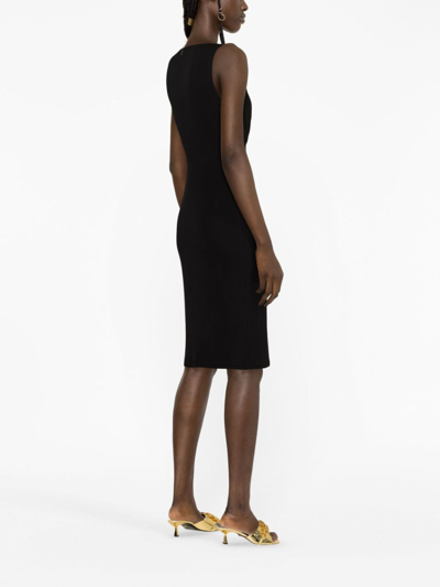 Versace Medusa-strap Corset-style Dress In Black
