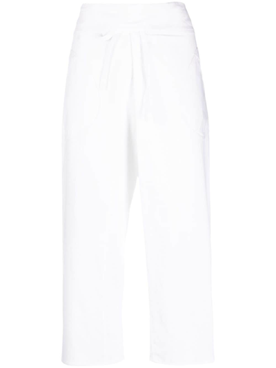 Shop Gimaguas Oahu Cotton Cropped Trousers In Weiss