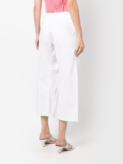 Shop Gimaguas Oahu Cotton Cropped Trousers In Weiss