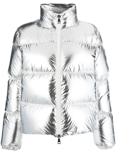 Shop Moncler Metallic-finish Puffer Jacket In Silber