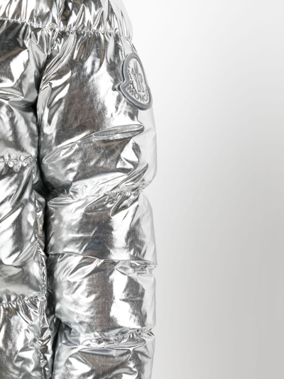 Shop Moncler Metallic-finish Puffer Jacket In Silber