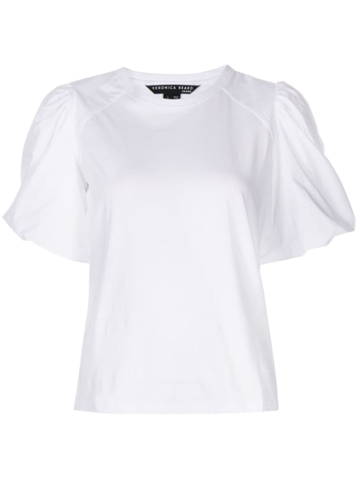 Shop Veronica Beard Morrison Cotton T-shirt In Weiss