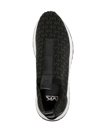 Shop Michael Kors Miles Logo-print Slip-on Sneakers In Schwarz
