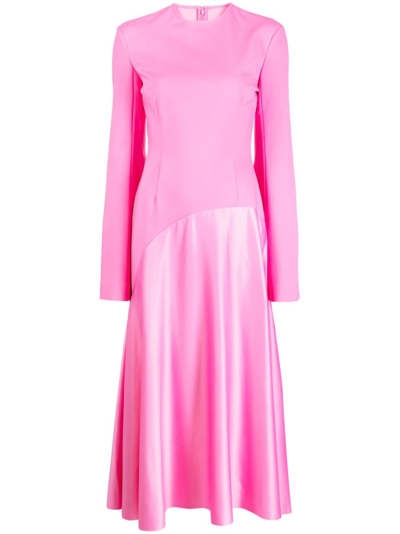 Shop Solace London Gaia Flared Midi Dress In Rosa