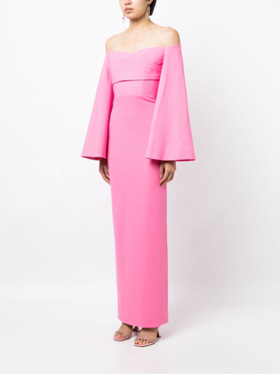 Shop Solace London Eliana Wide-sleeve Maxi Dress In Rosa