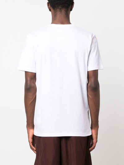 Shop Woolrich Logo-appliqué Crew-neck T-shirt In Weiss