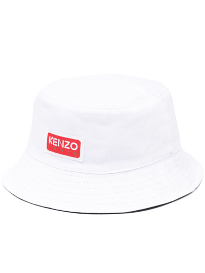 Shop Kenzo Logo-print Reversible Bucket Hat In Schwarz