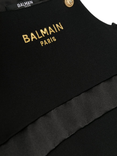Shop Balmain Embroidered-logo Overalls In Black