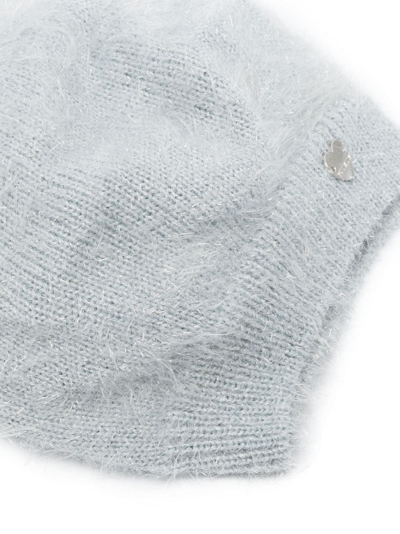 Monnalisa Heart-charm Frayed Beanie In Grey