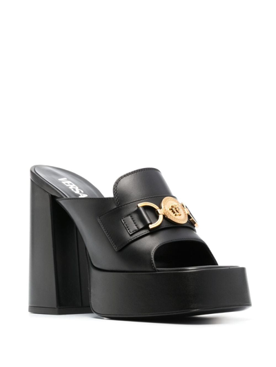 Shop Versace Aevitas 120mm Platform Mules In Black
