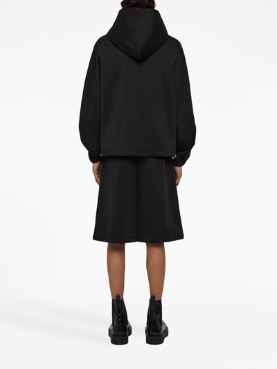 Shop Jil Sander Long-sleeve Drawstring Hoodie In Black