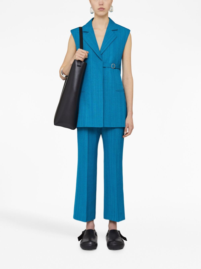 Jil Sander High-waist Flared Trousers In Blue