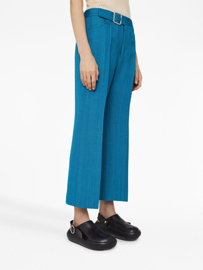 Jil Sander High-waist Flared Trousers In Blue