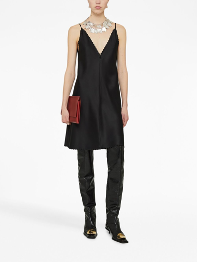 Shop Jil Sander Sleeveless V-neck Minidress In Black