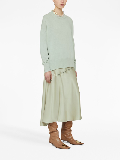 Shop Jil Sander Flared Maxi Skirt In Green