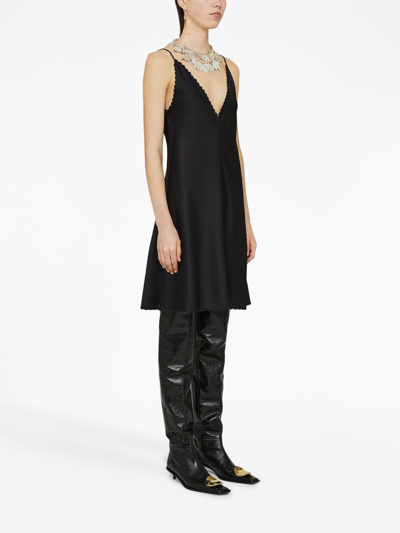 Shop Jil Sander Sleeveless V-neck Minidress In Black