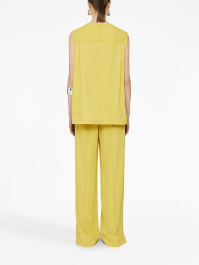 Shop Jil Sander Elasticated-waist Palazzo Trousers In Yellow